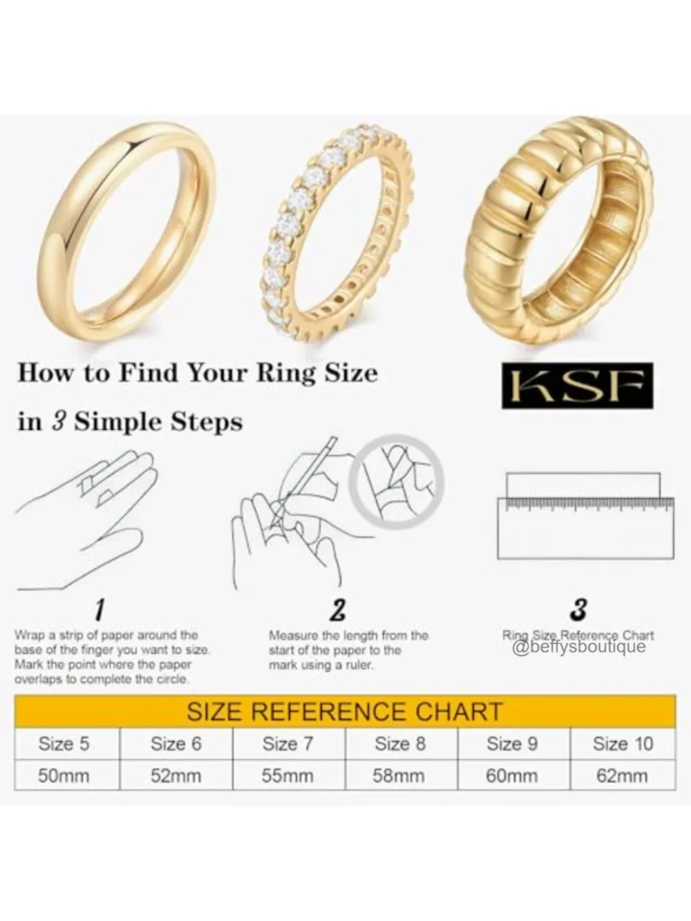 14K Gold Plated Stacking Rings for Women Cubic Zirconia Set 3